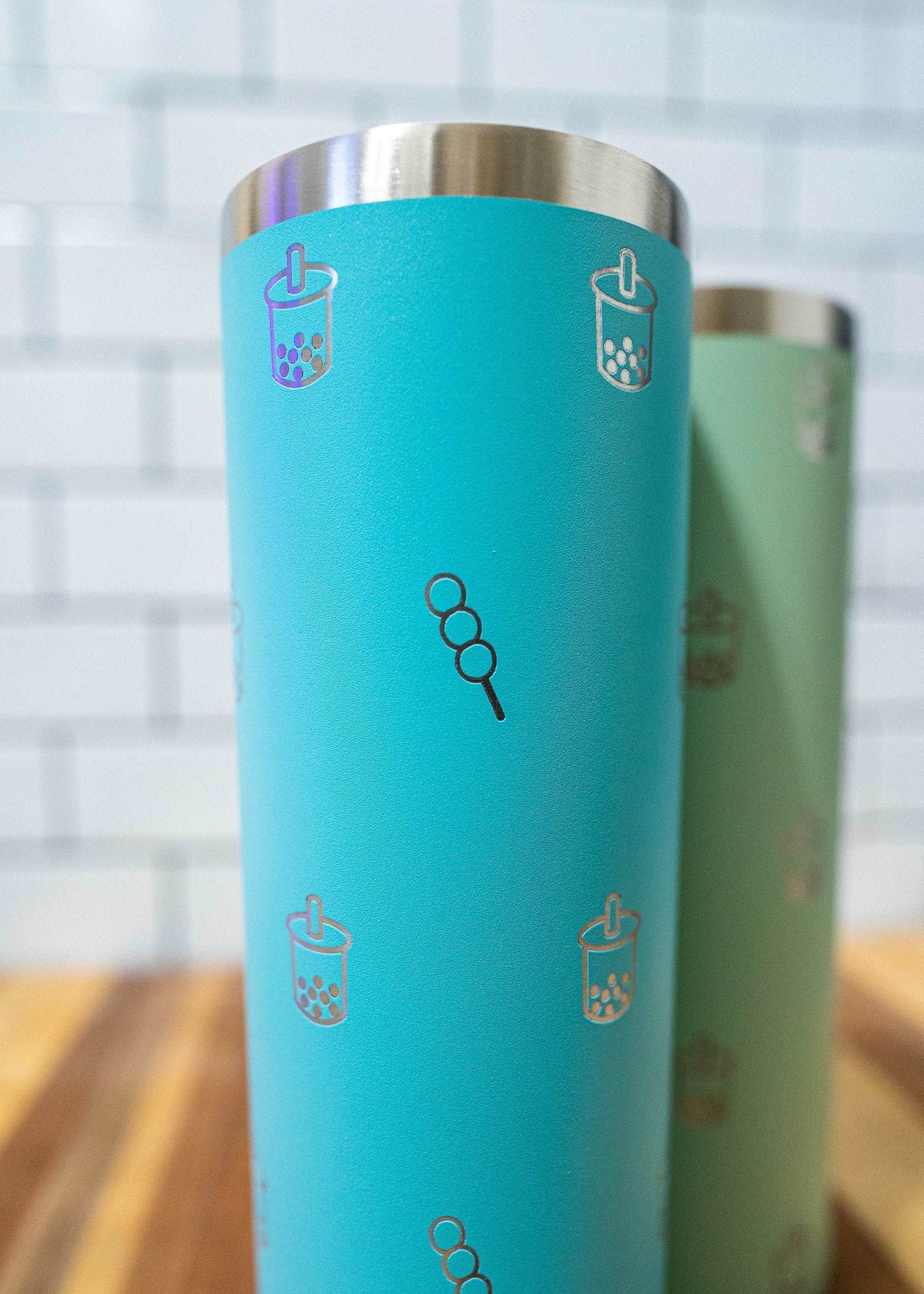 bubble tea themed stainless steel tumbler – bleu frog creations